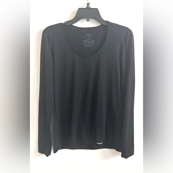 Patagonia tee women’s Capilene long sleeve black Base Layer Hiking running - Picture 1 of 4